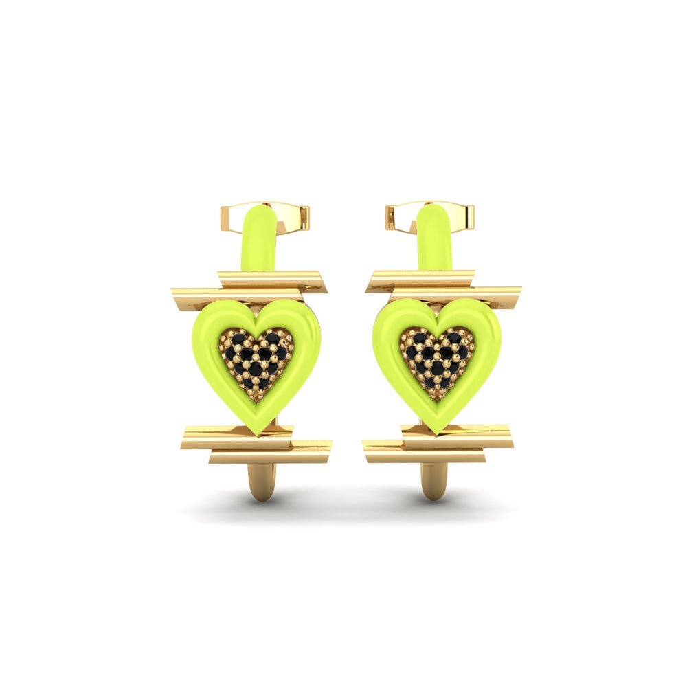Pendientes Ónix Negro Huggies y aros