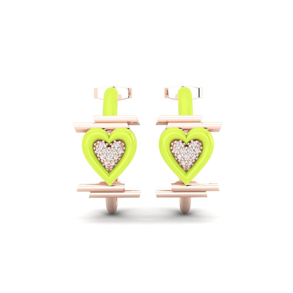Pendientes 18k Oro Rosa Huggies y aros