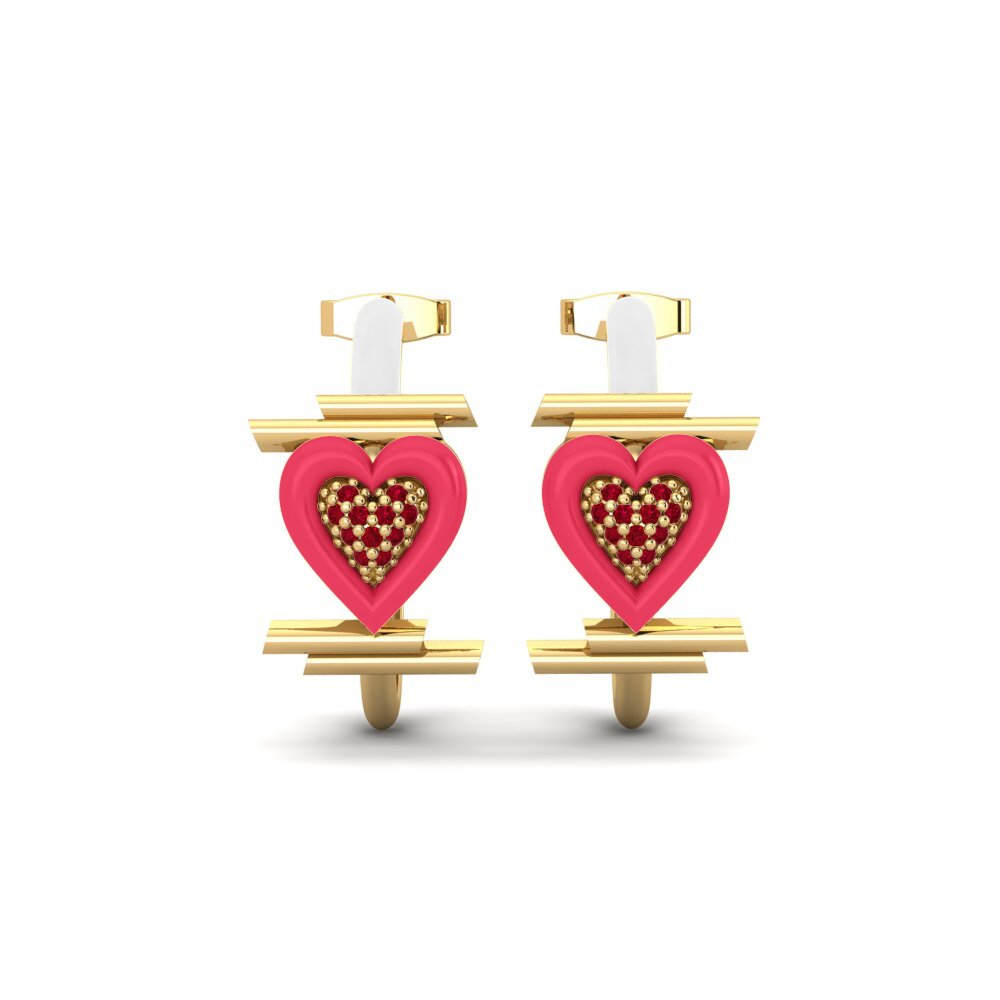 Huggies & Hoops Red Zirconia Earrings