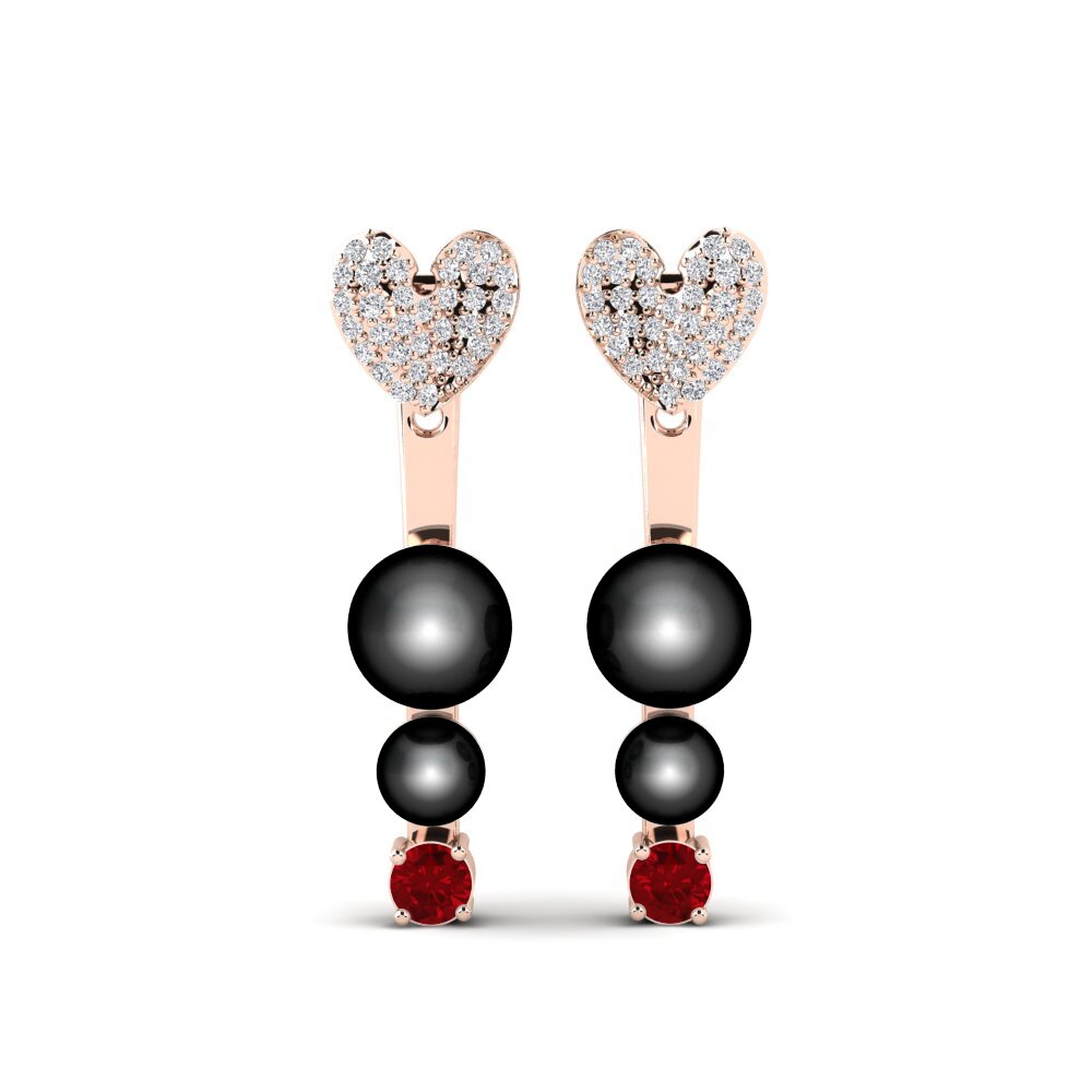 Red Zirconia Women's Earring Pure Heart