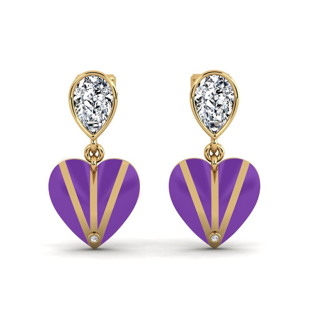 Zirkoon Dames Oorbellen Purpleheart