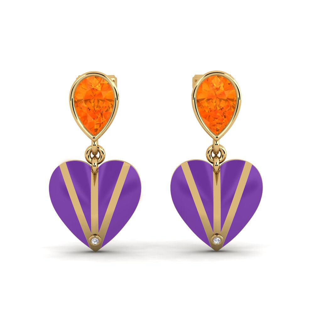 Zaffiro Arancione Orecchino da donna Purpleheart