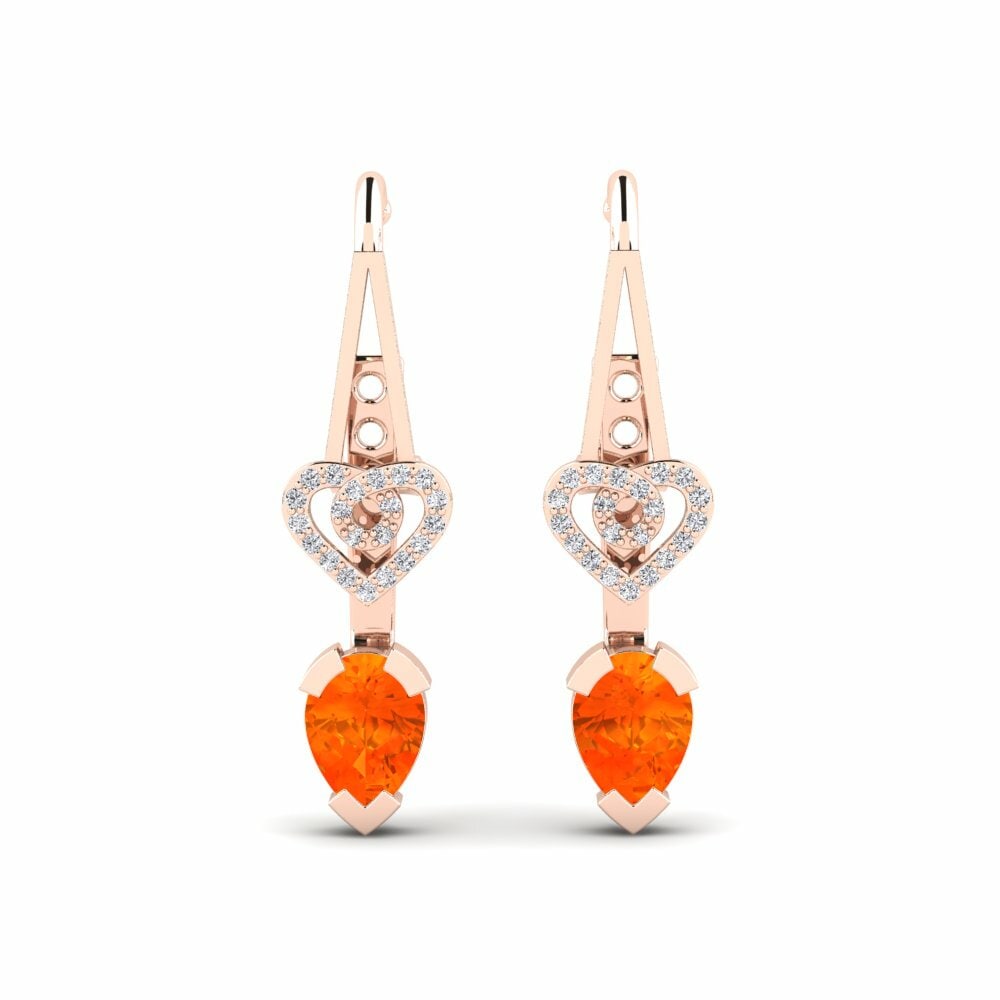 Orange Sapphire Women's Earring Purua