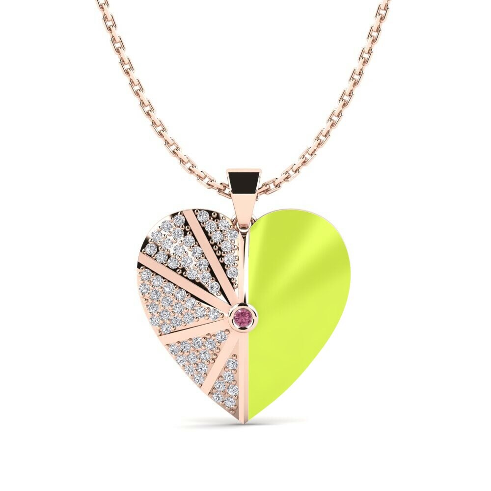 Vàng Hồng 9K Đá Rhodolite Mặt dây chuyền nữ Redden