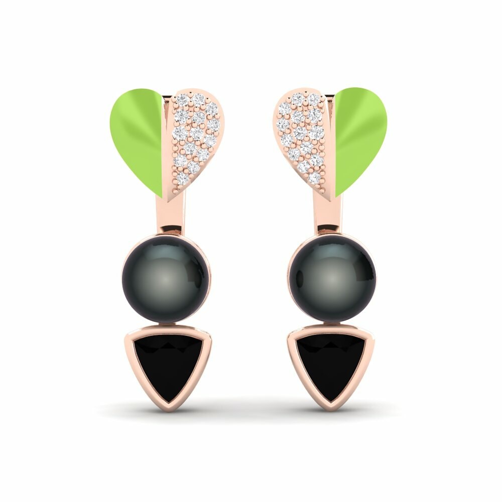 Diamant Noir Boucle d'oreille femme Sepia