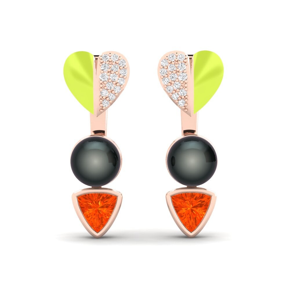 Pendientes Ópalo Fuego Perlas