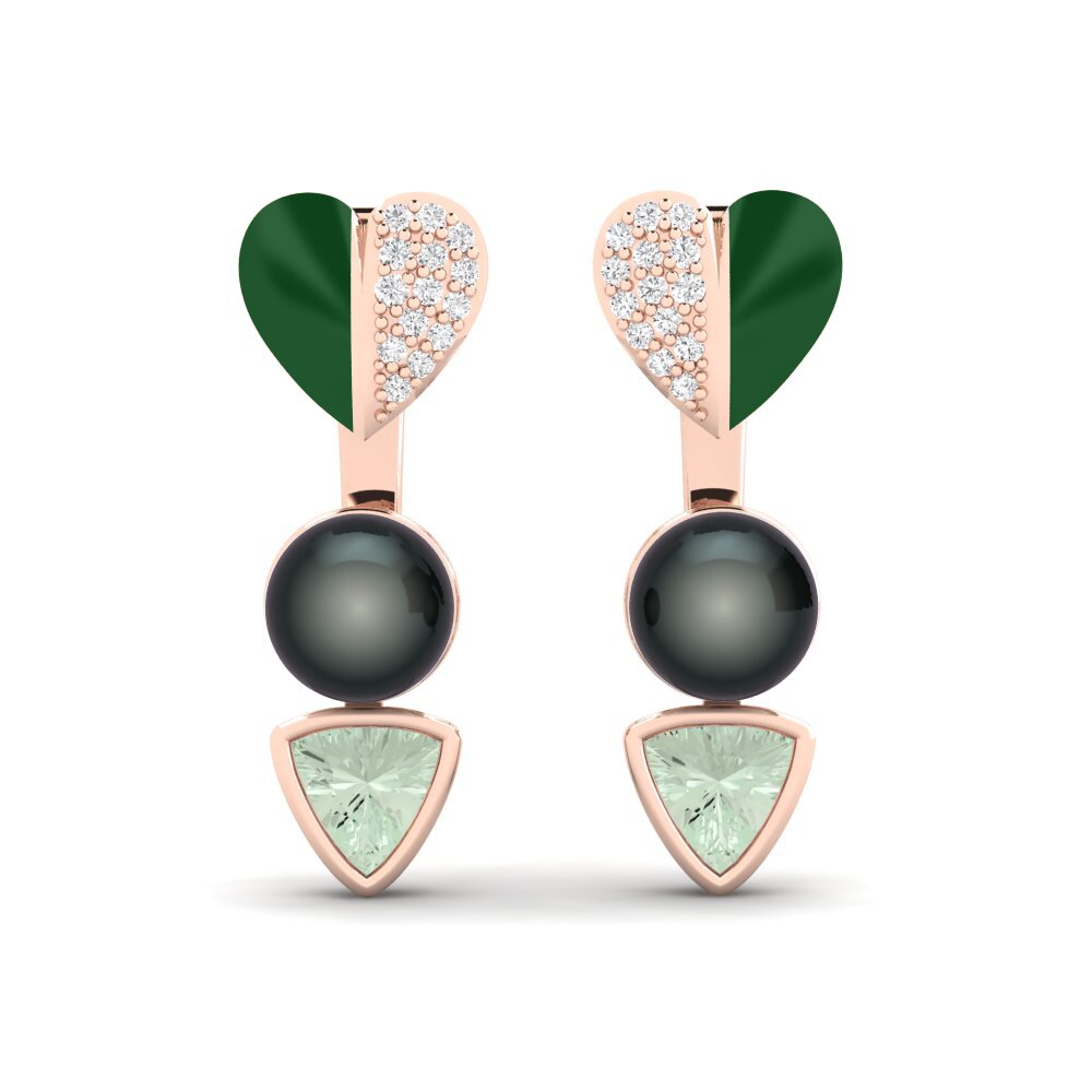 Pendientes Amatista verde Perlas