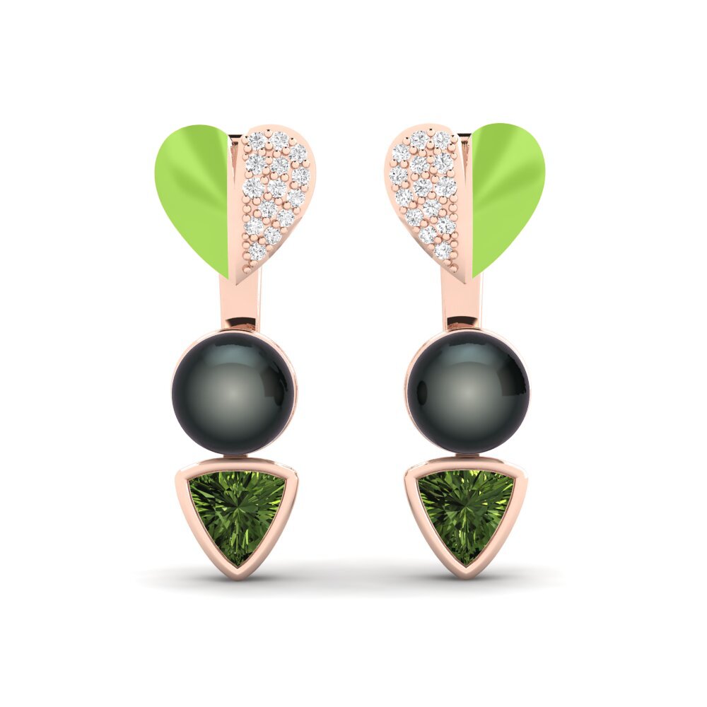Pendientes Zafiro Verde Perlas