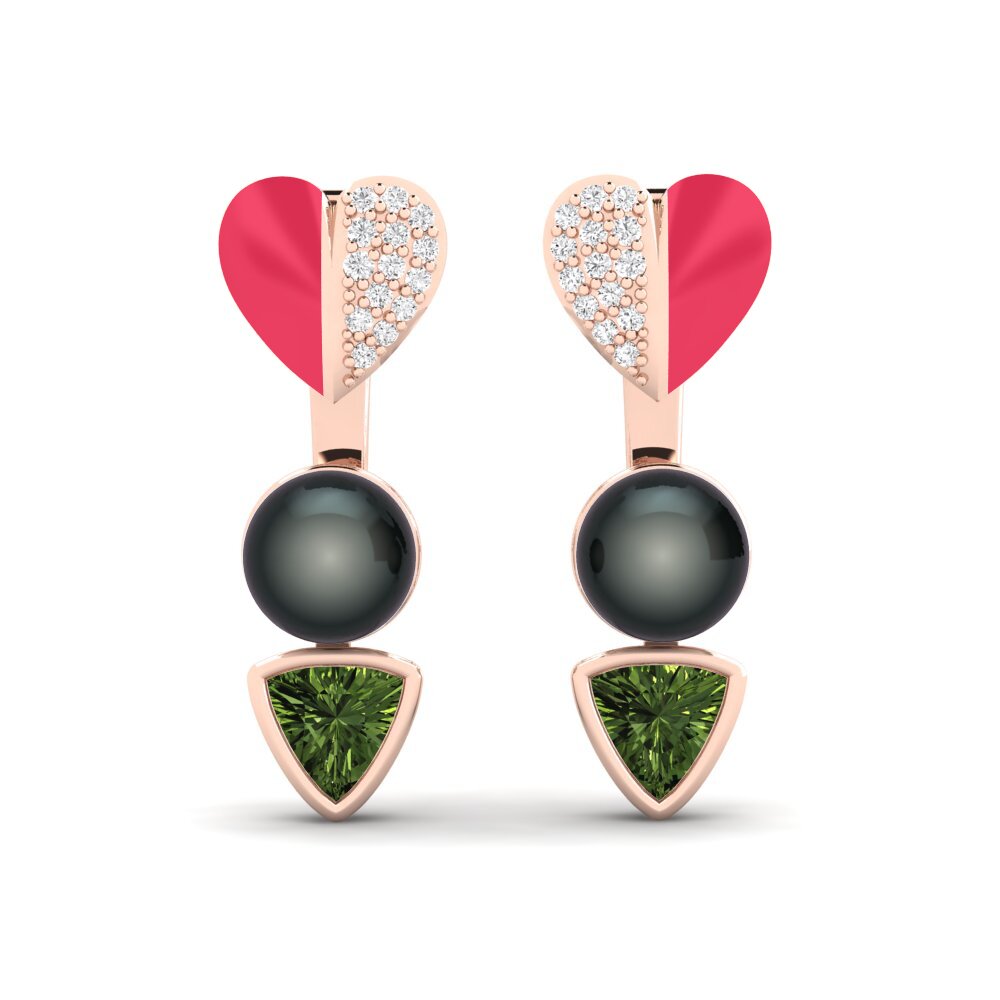 Pendientes Zafiro Verde Perlas