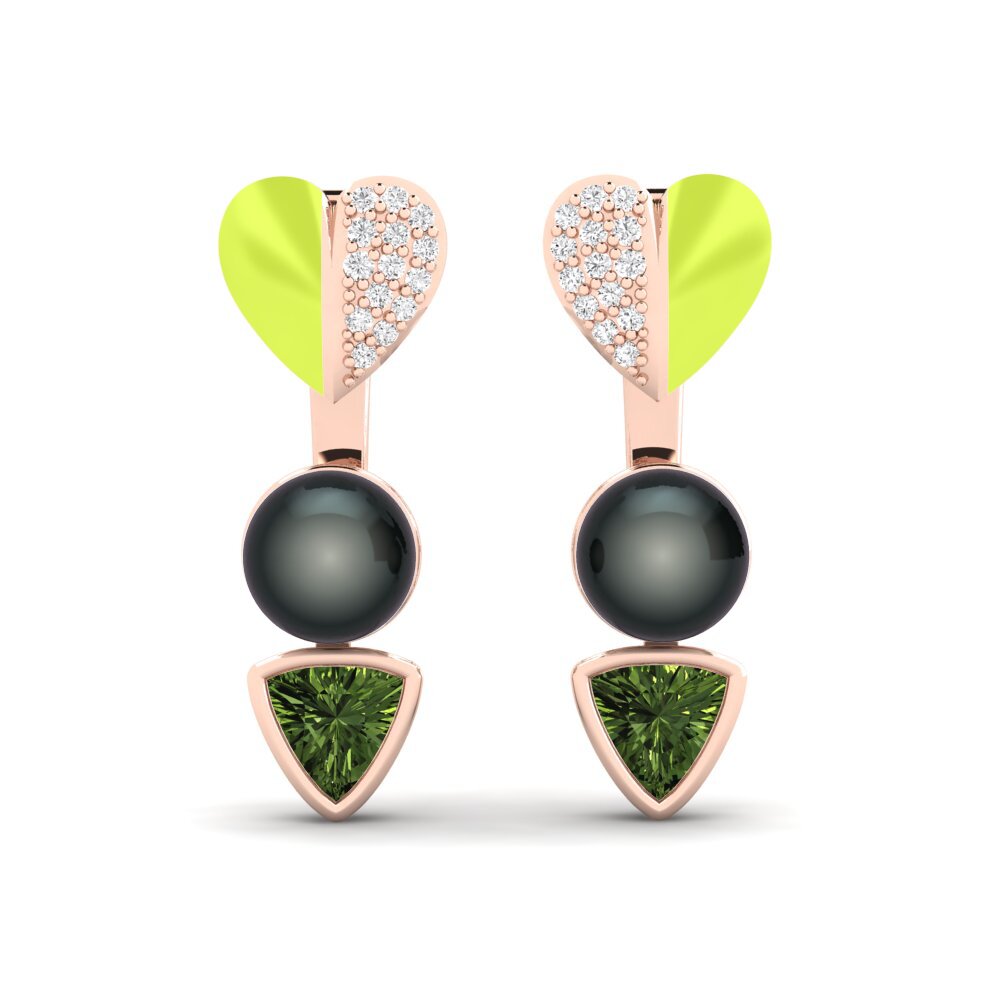 Pendientes Zafiro Verde Perlas