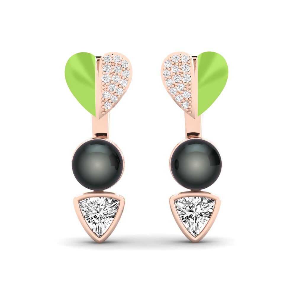 Pendientes Moissanita Perlas