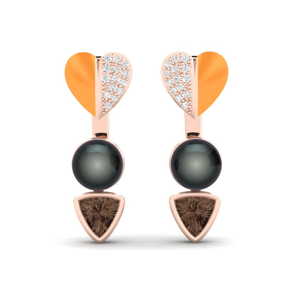 Cultured Pearls Smoky Quartz Earrings