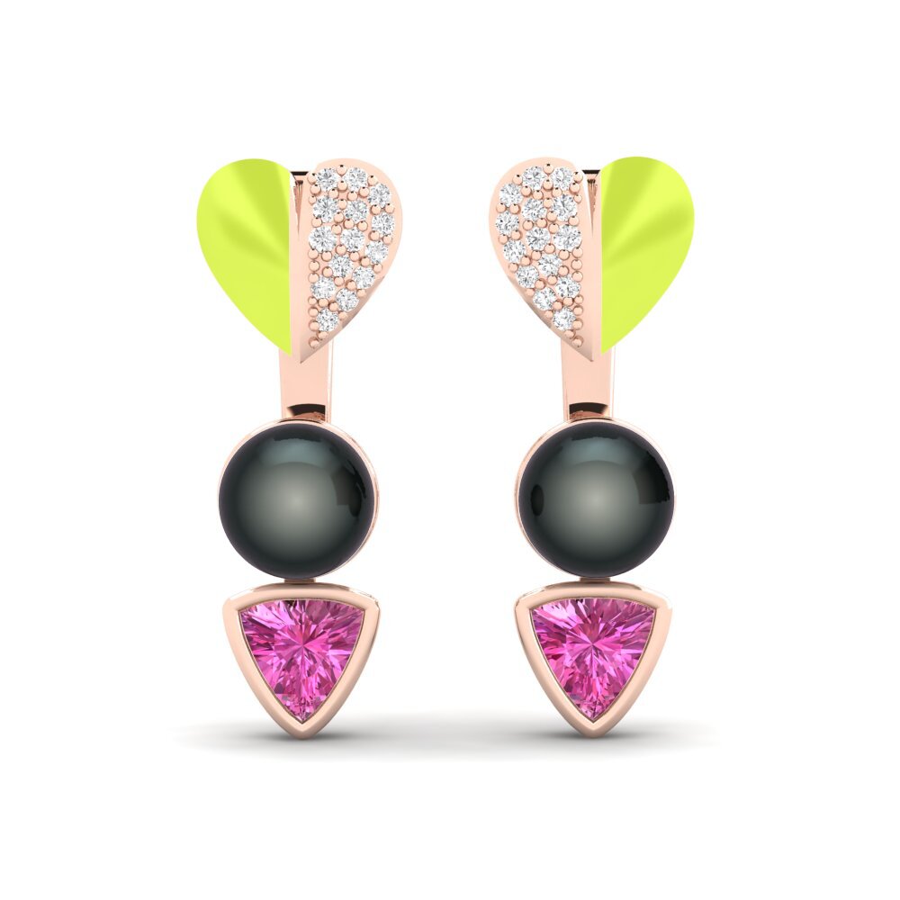 Cultured Pearls Pink Topaz Earrings