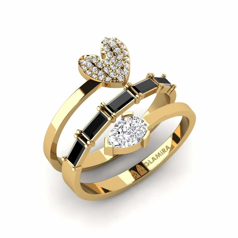 Heart Rings GLAMIRA Tekucina 585 Yellow Gold Lab Grown Diamond