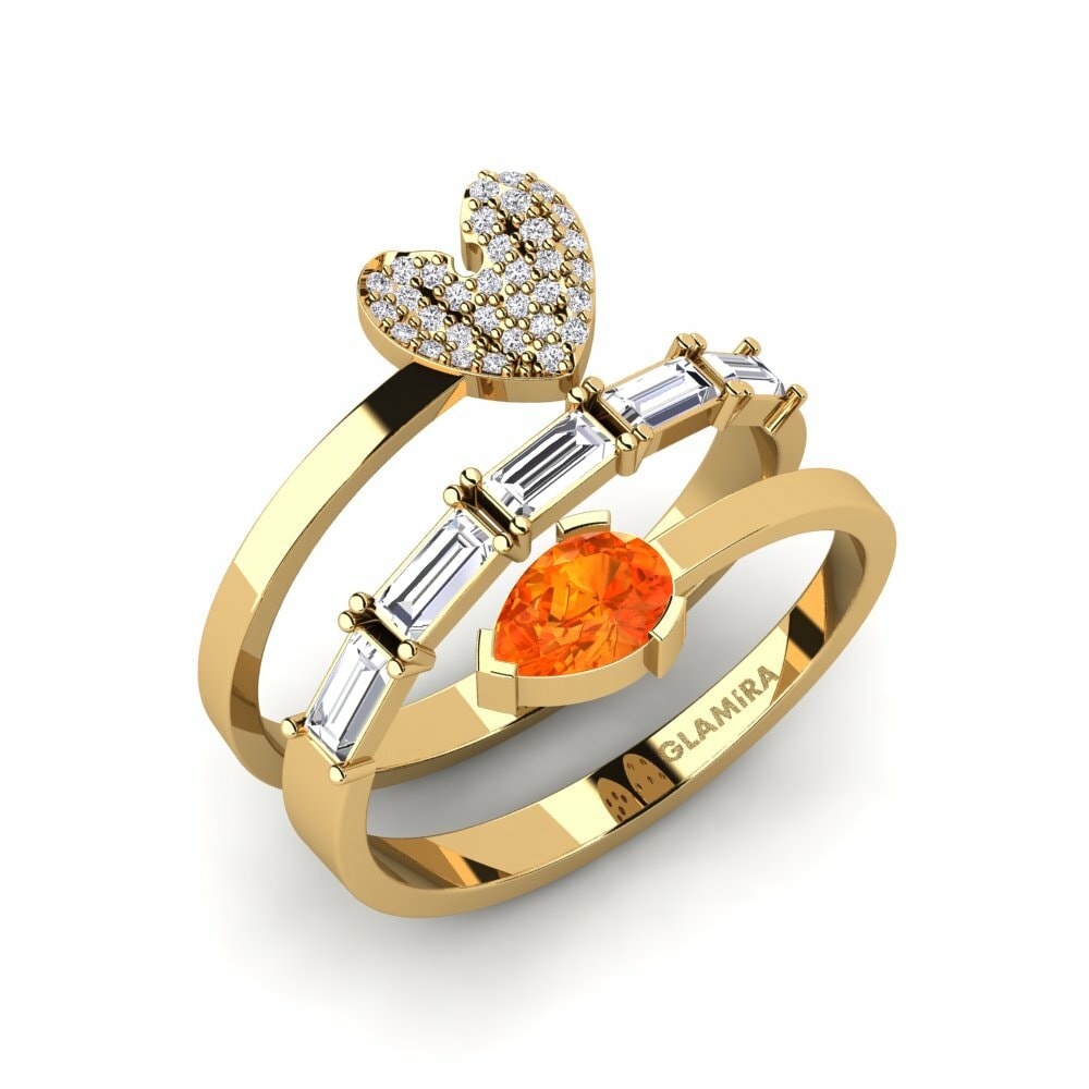 Anillo Tekucina Zafiro Naranja