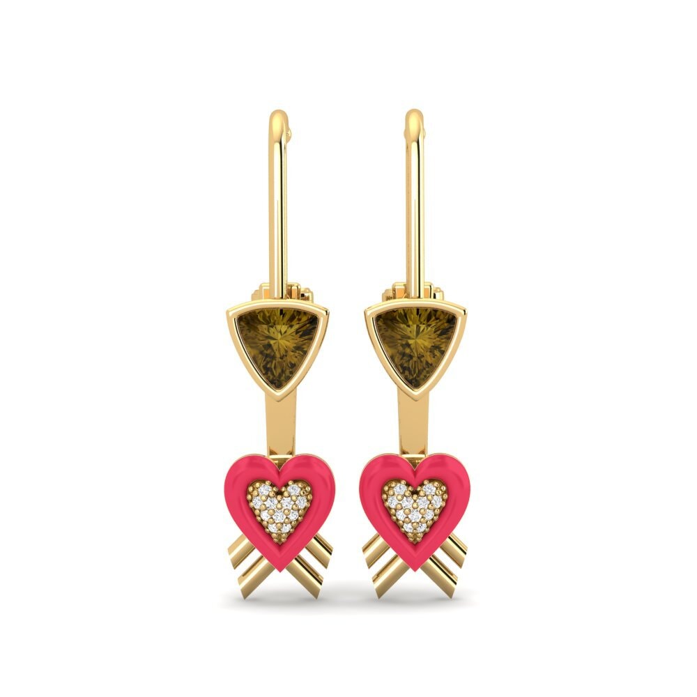 Orecchini Zircone Marrone Suspender