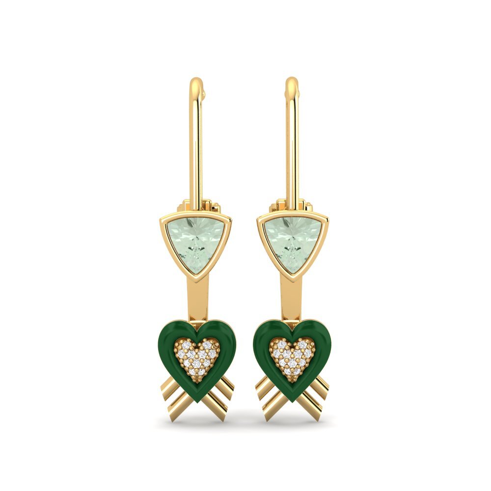 Pendientes Amatista verde Suspender