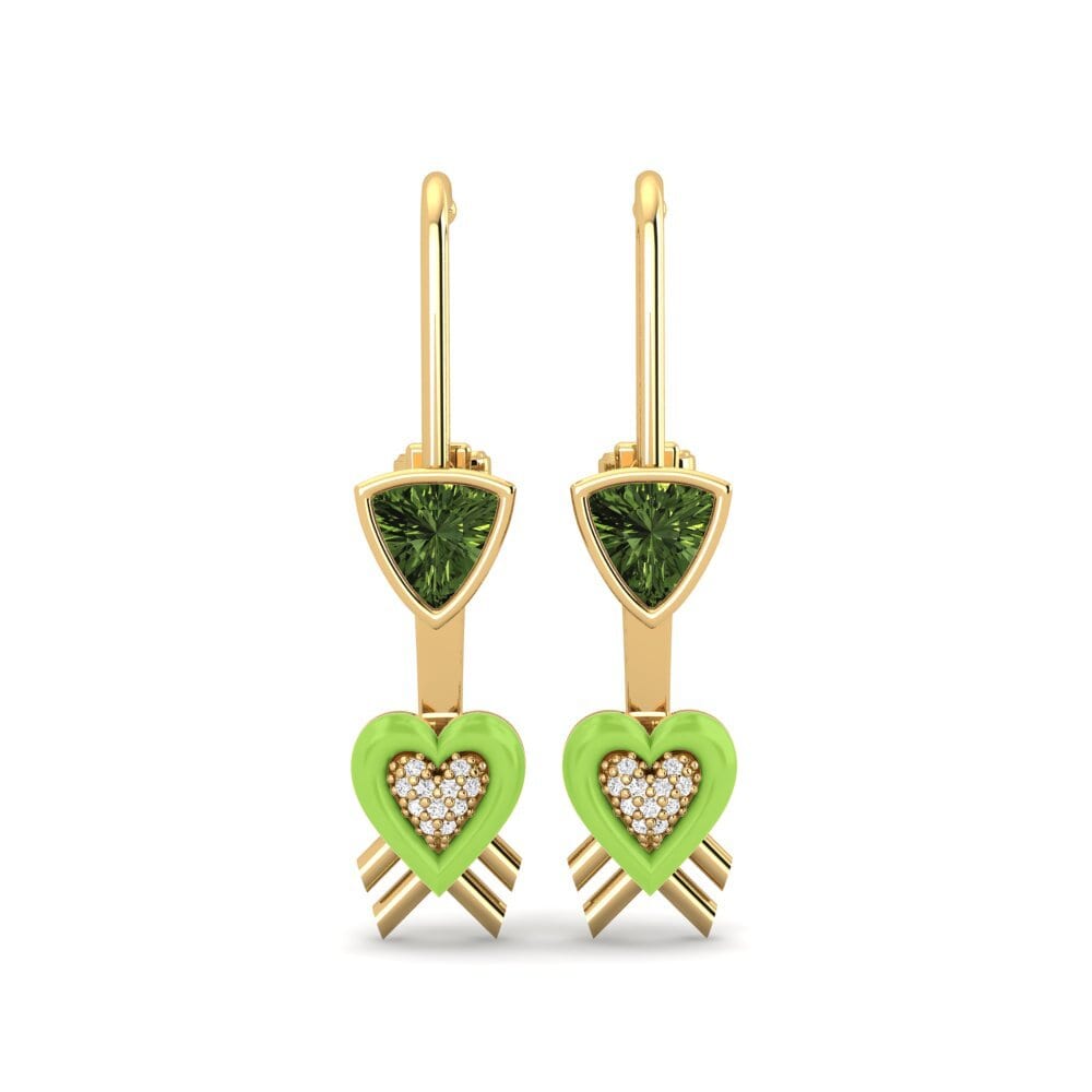 Pendientes Zafiro Verde Suspender