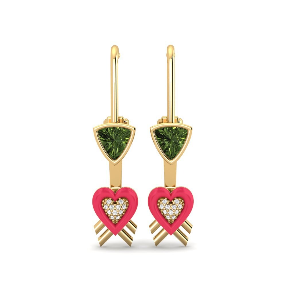 Pendientes Zafiro Verde Suspender