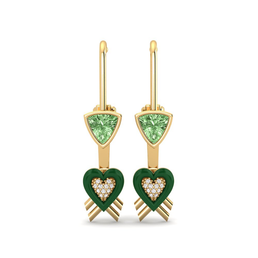 Pendientes Diamante Verde Suspender