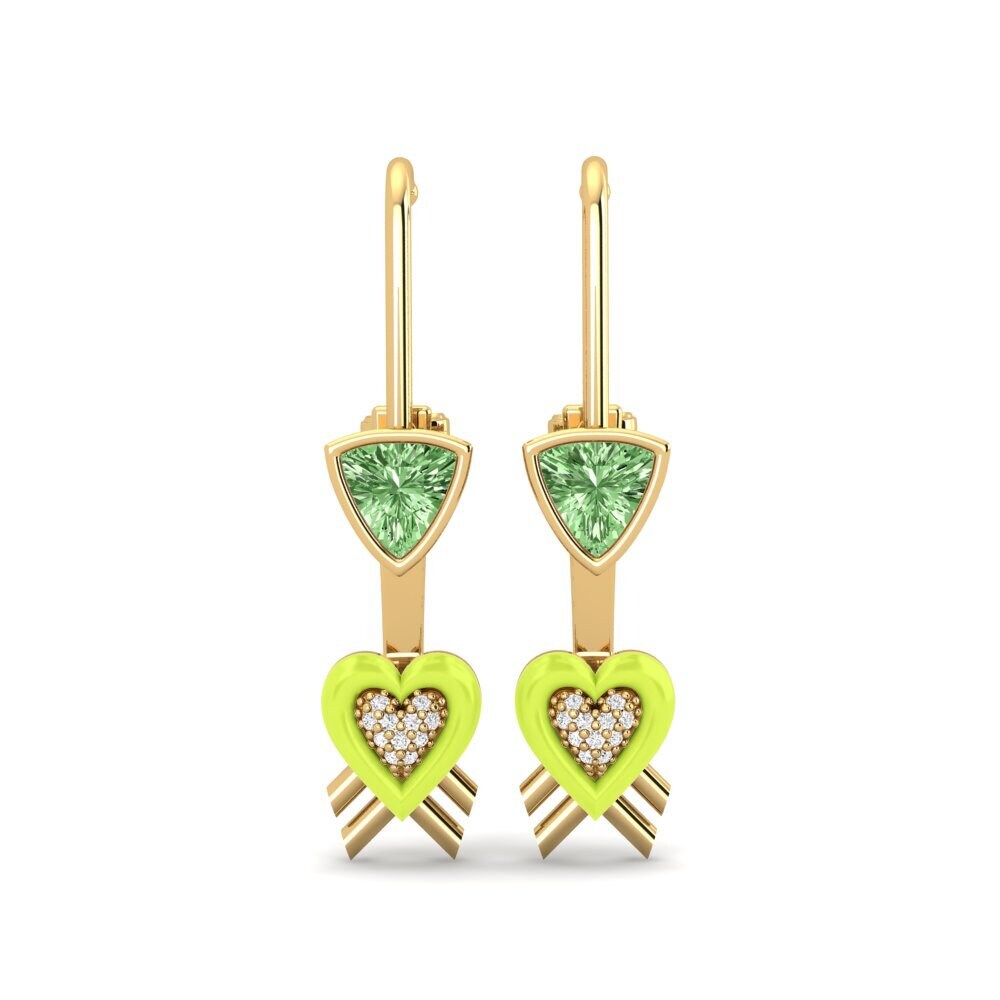 Suspender Green Diamond Earrings