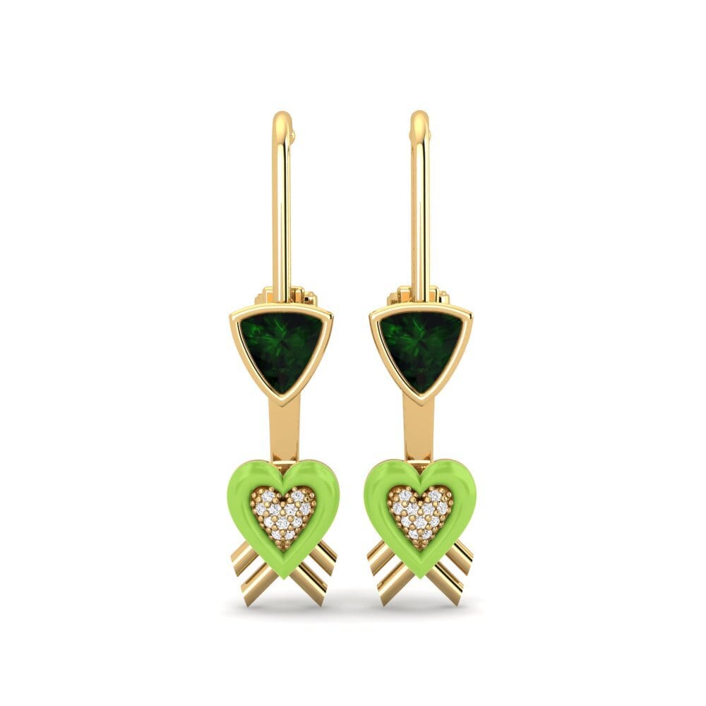 Pendientes Turmalina verde Suspender