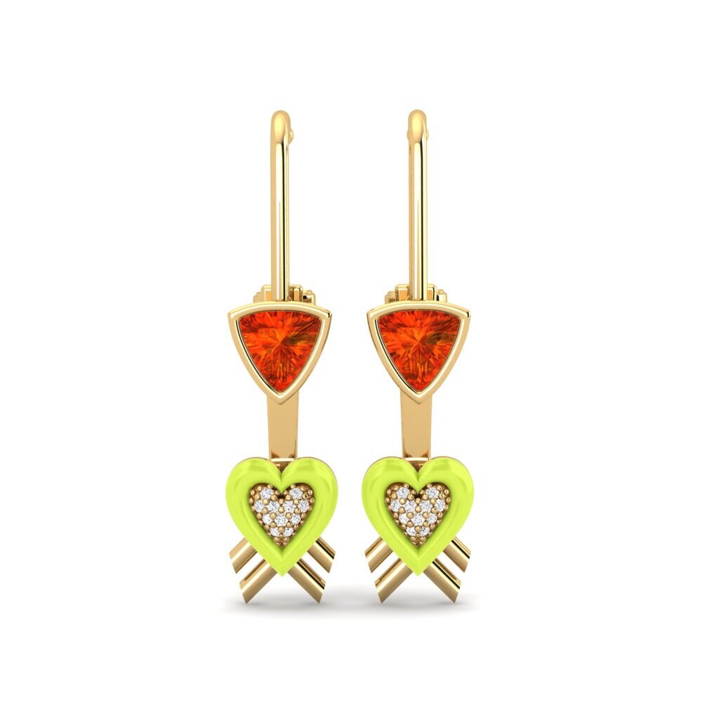 Suspender Orange Sapphire Earrings