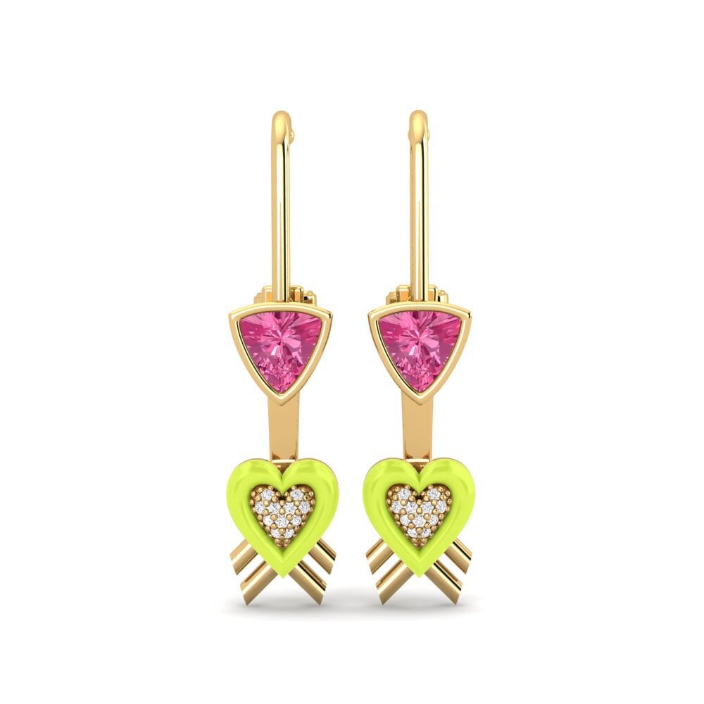 Pendientes Turmalina rosa Suspender
