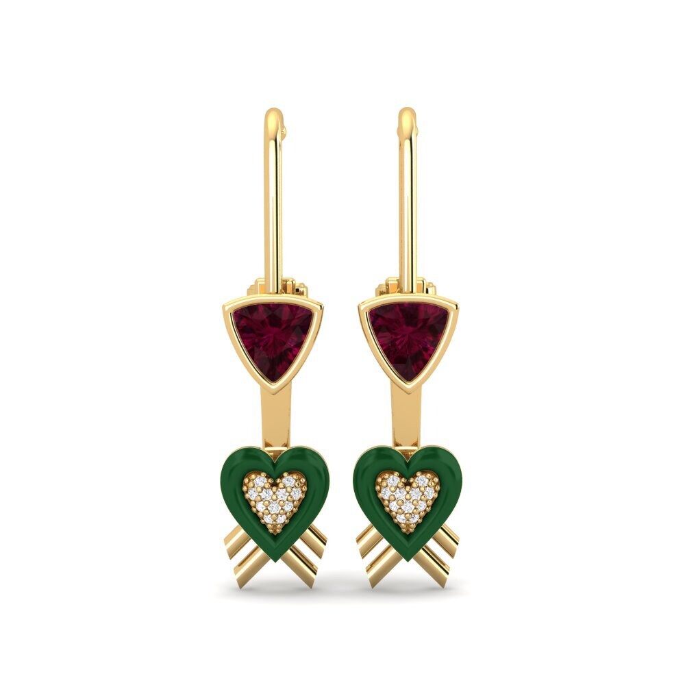 Suspender Rhodolite Garnet Earrings