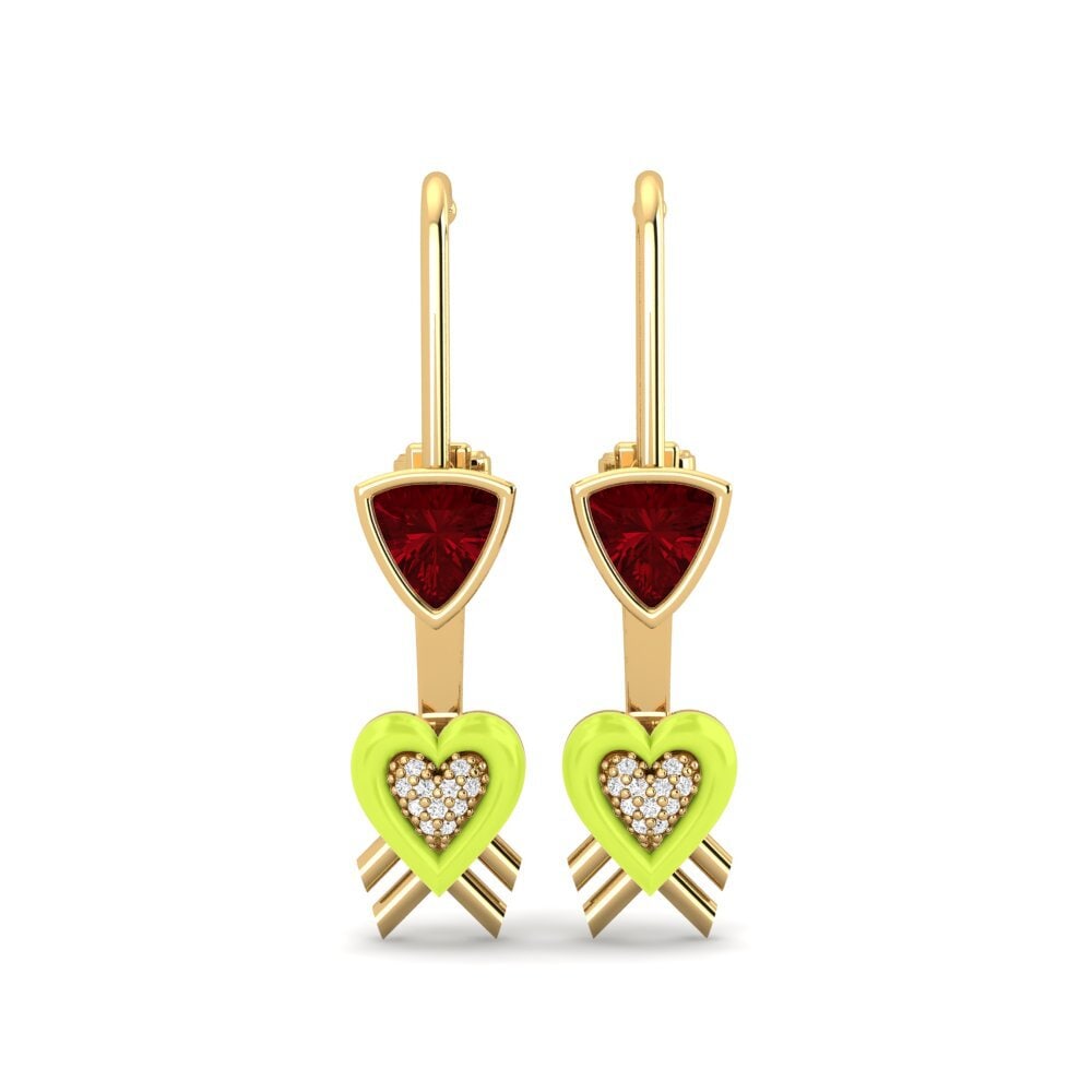 Suspender Red Zirconia Earrings