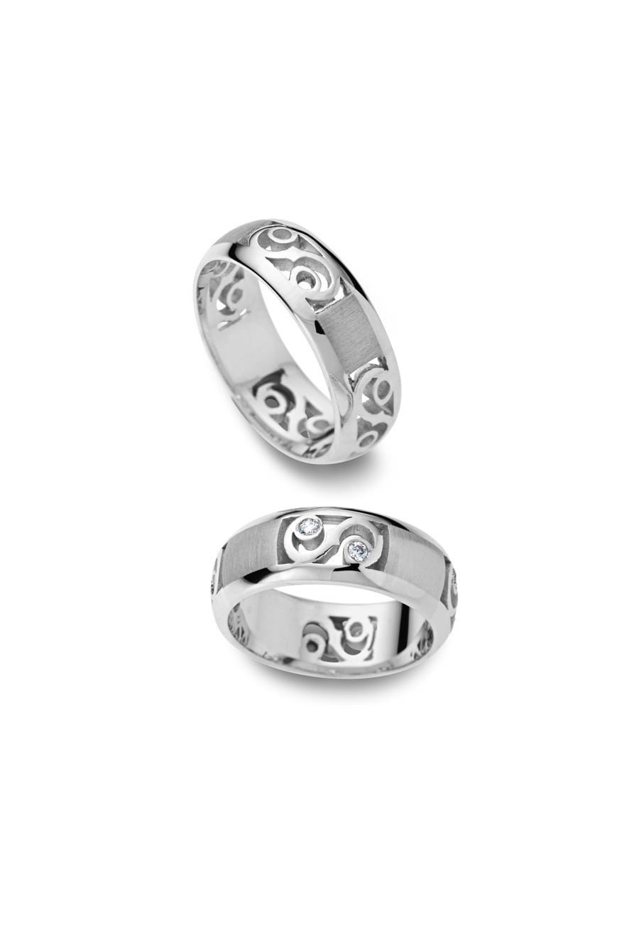 Oro Bianco 375 Fede nuziale Golden Symbol