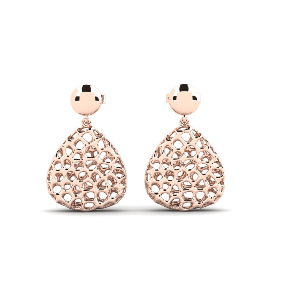 14k Oro Rosa Pendientes Averyls