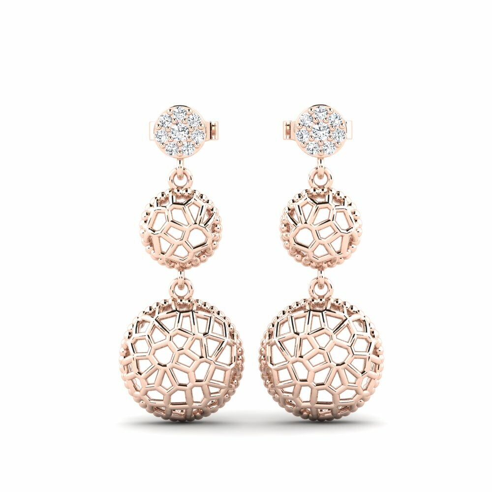 14k Oro Rosa Pendiente de mujer Buanderie