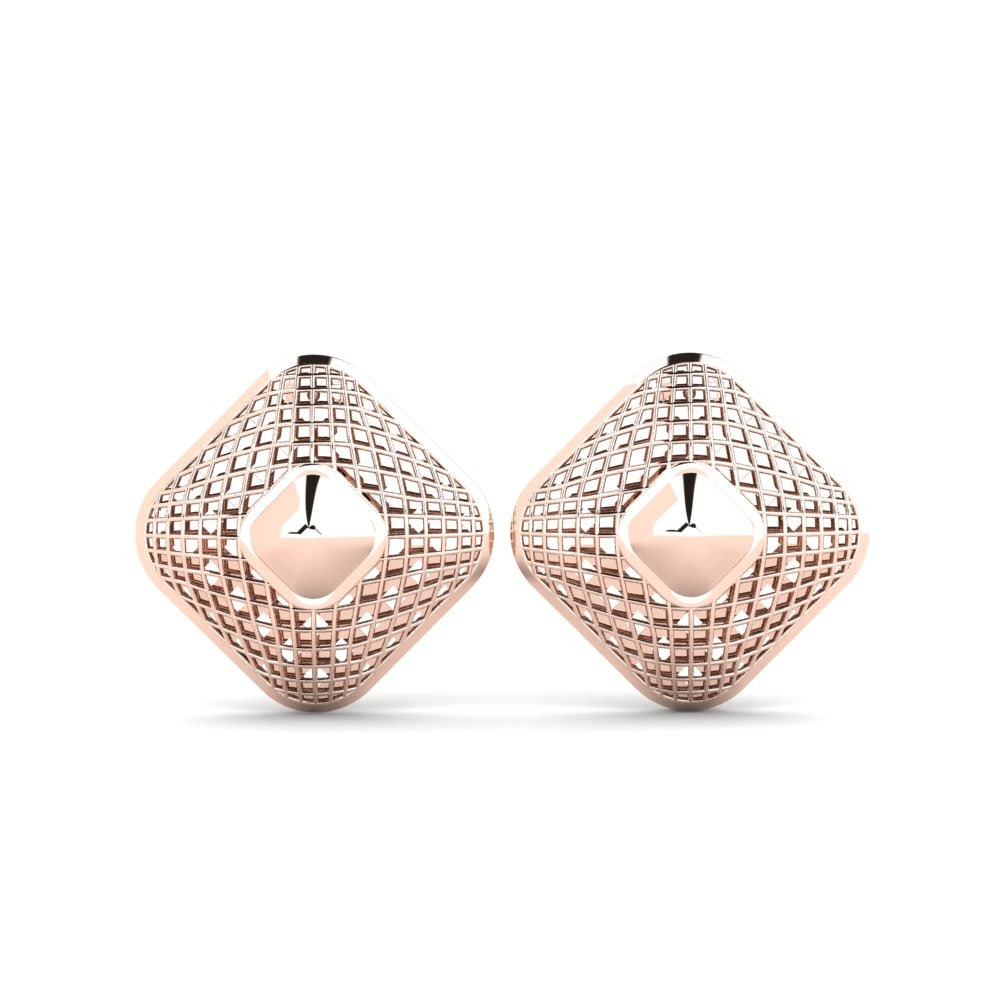 14k Oro Rosa Pendientes Caerleon