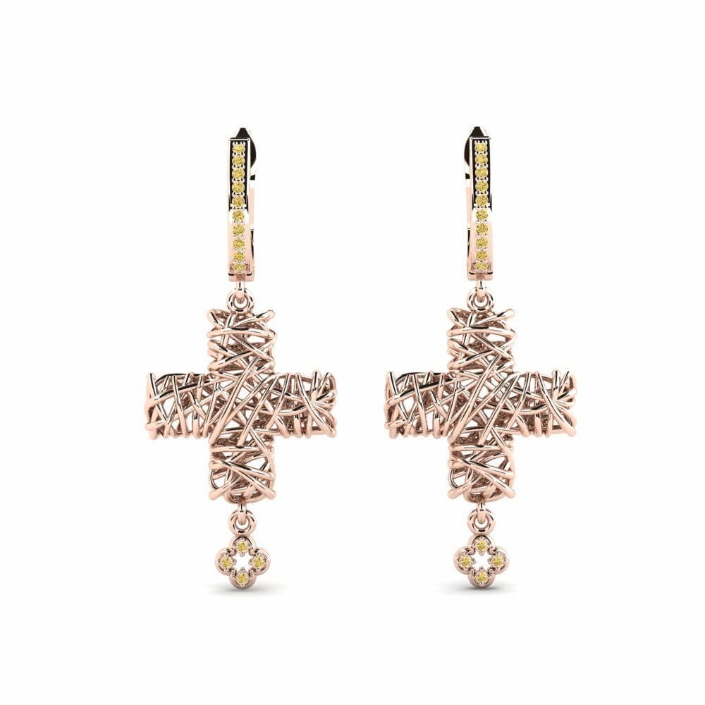 14k Oro Rosa Pendiente de mujer Cenose