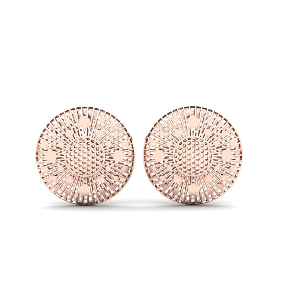 14k Oro Rosa Pendientes Chelindai