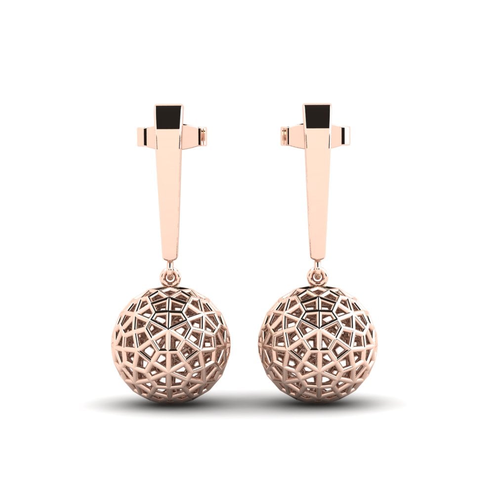 14k Oro Rosa Pendientes Dastorabis