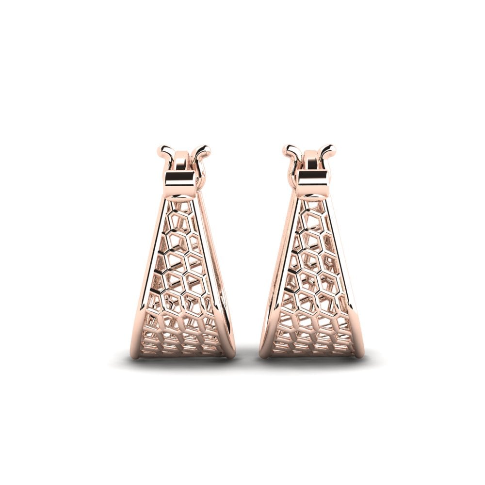 14k Oro Rosa Pendientes Depayar
