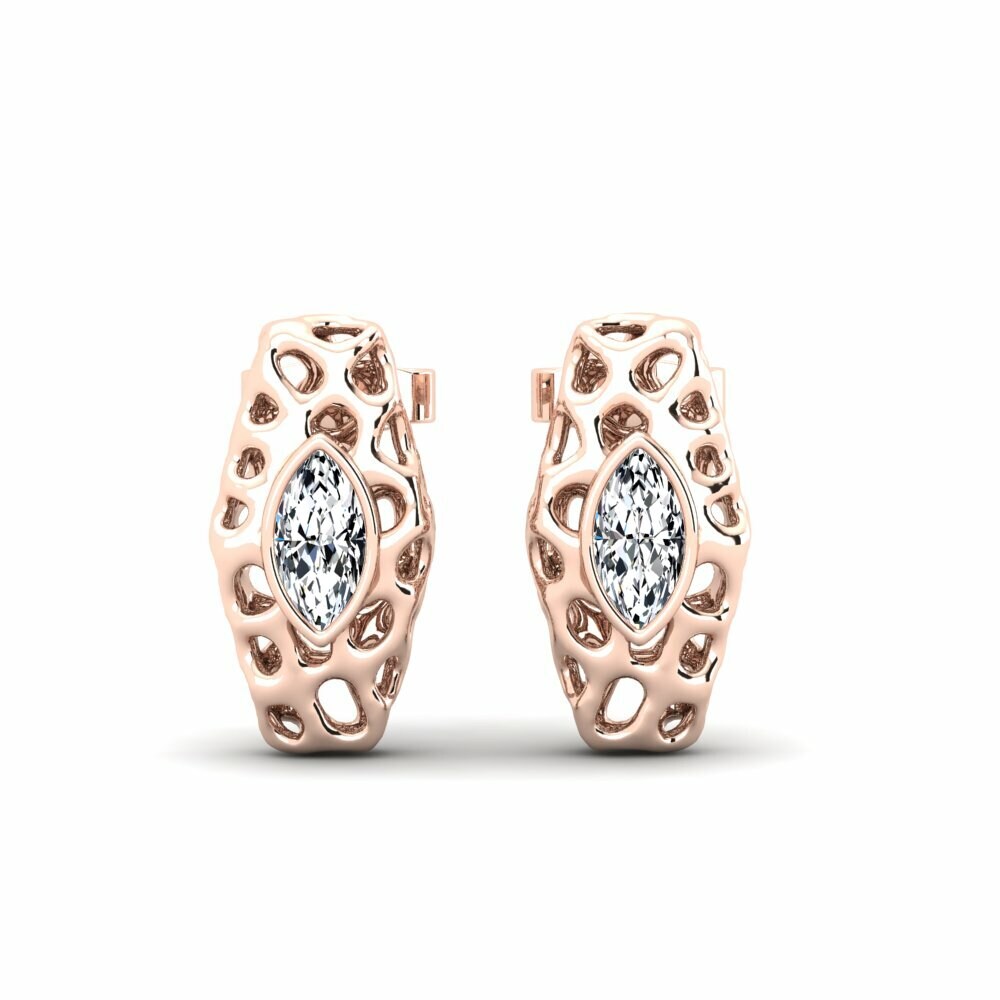 14k Oro Rosa Pendiente de mujer Eimlathpo
