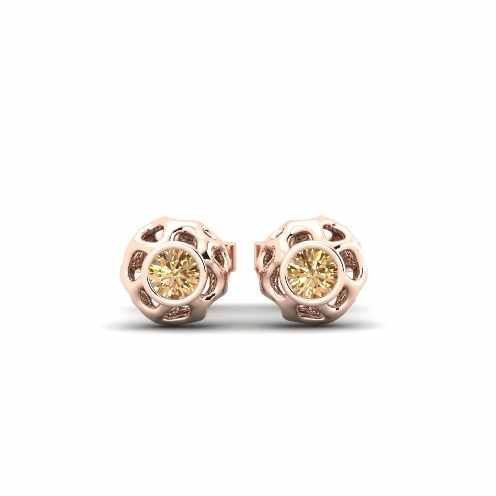 14k Oro rosa Pendientes Eriotaro