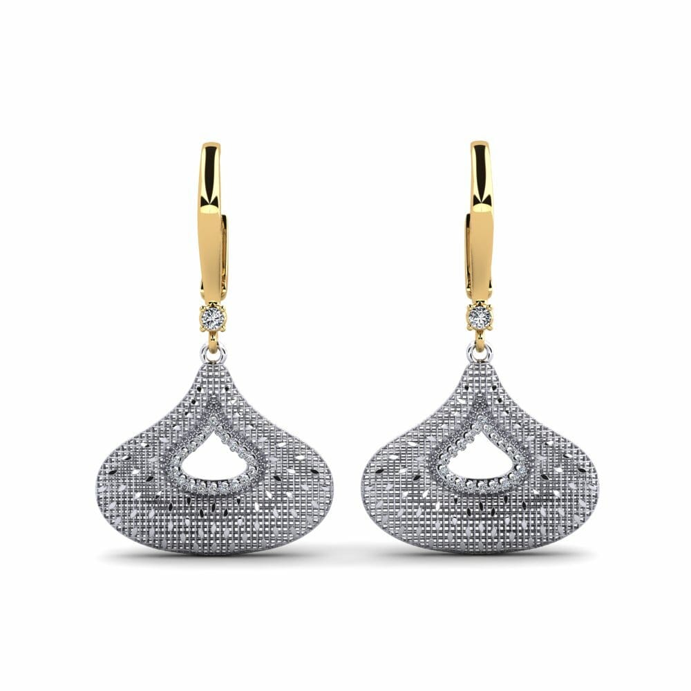 14k Oro Amarillo & Blanco Pendiente de mujer Etage