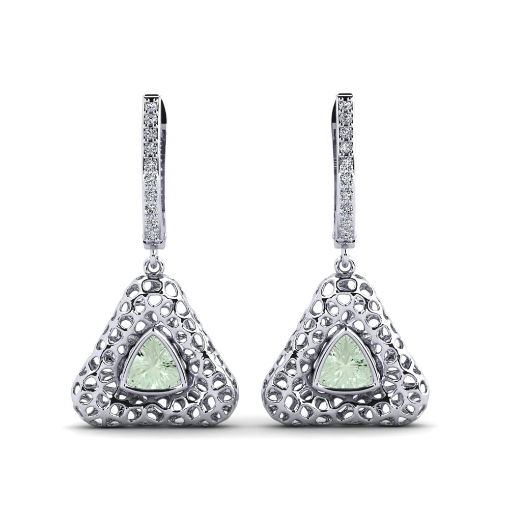 Trillion Green Amethyst Women's Earring Zacharie