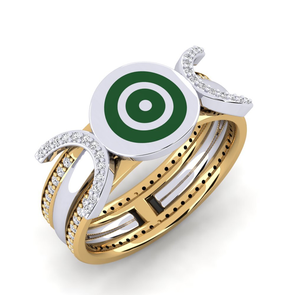 Or Blanc & Jaune 14k Diamant Bague Delice