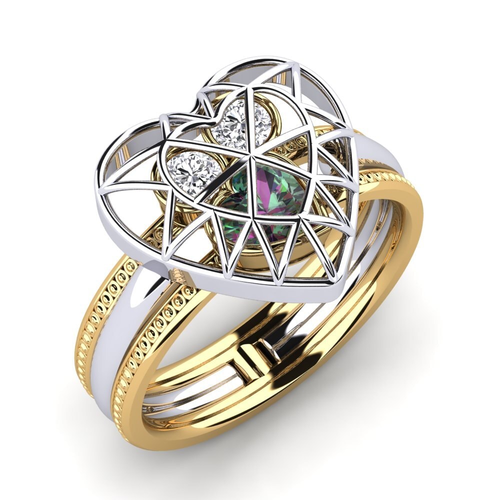 9ct Yellow & White Gold Mystic Topaz Ring Estatelas