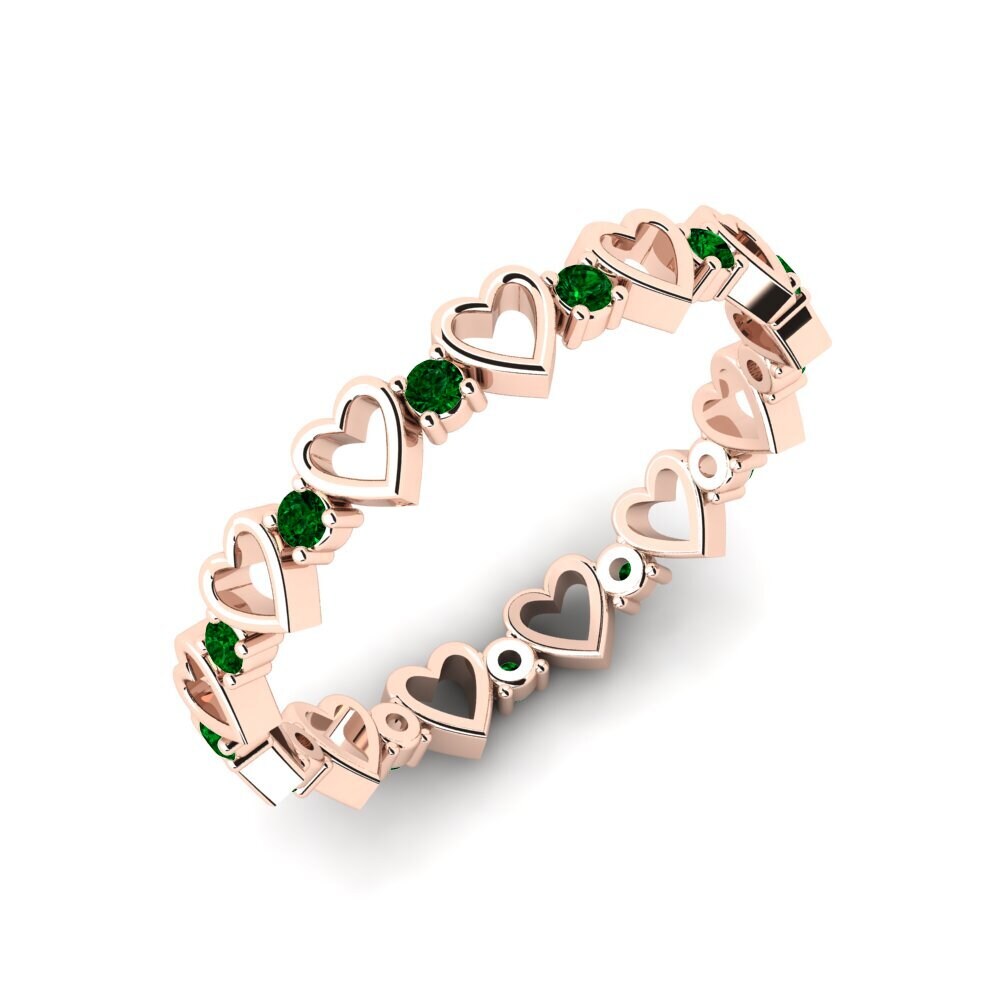14ct Rose Gold Green Zirconia Ring Kinkade