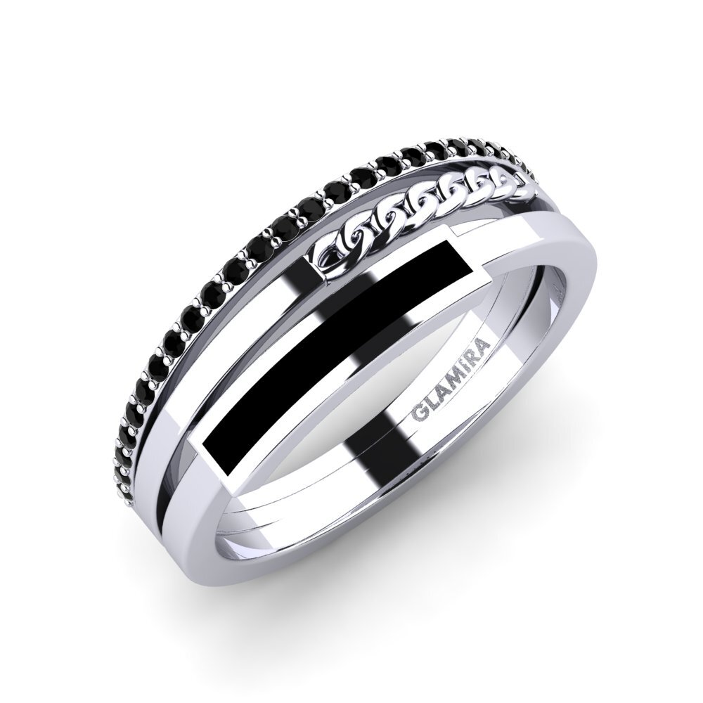 9k White Gold Black Onyx Ring Lodge