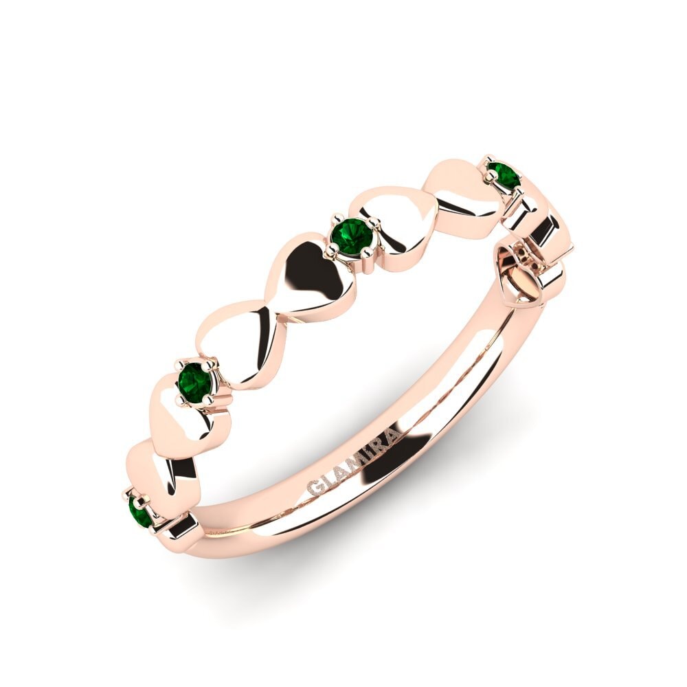 14ct Rose Gold Green Zirconia Ring Magaret