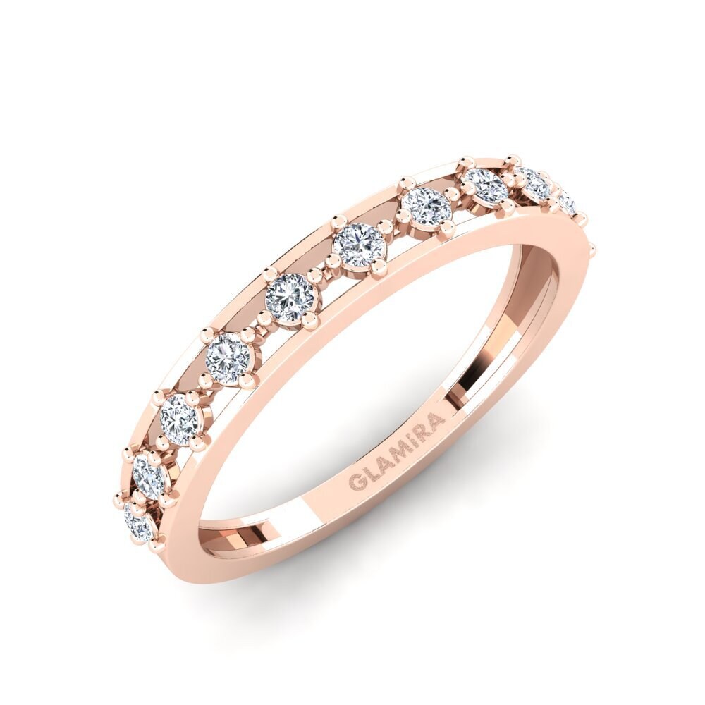 Or rose 14k Diamant De Synthèse Bague Mcatee