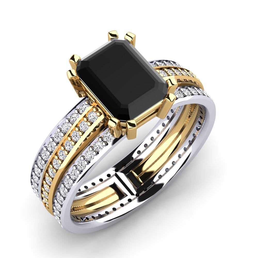 Black Onyx Engagement Ring Precoce