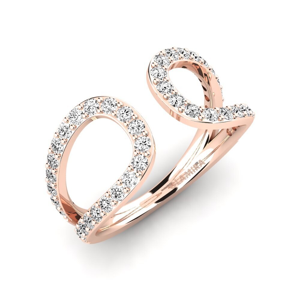 14k Oro Rosa Moissanita Anillo Sepeda